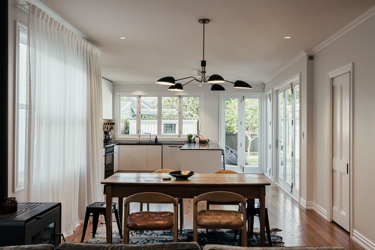 Open kitchen dining area