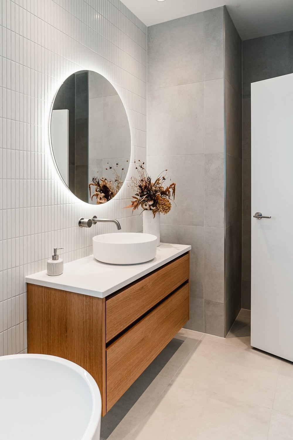 Completed bathroom vanity